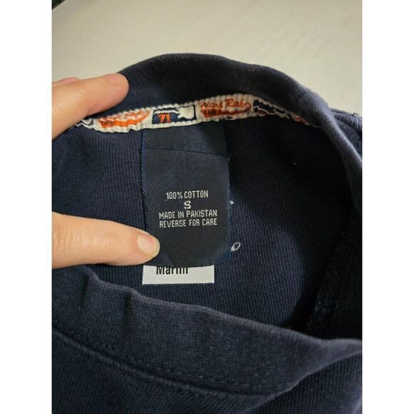 Vtg Hard Rock Cafe Las Vegas Navy Blue 71 Varsity Letters Style Tee Shirt - Picture 8 of 12